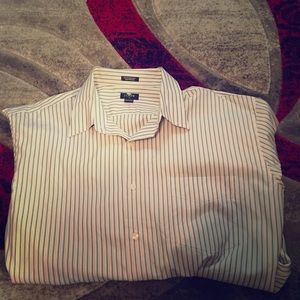 J. Crew white pink green striped button up XL